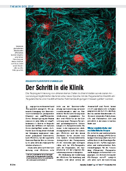 Vorschauseite 1: Induzierte pluripotente Stammzellen: Der Schritt in die Klinik