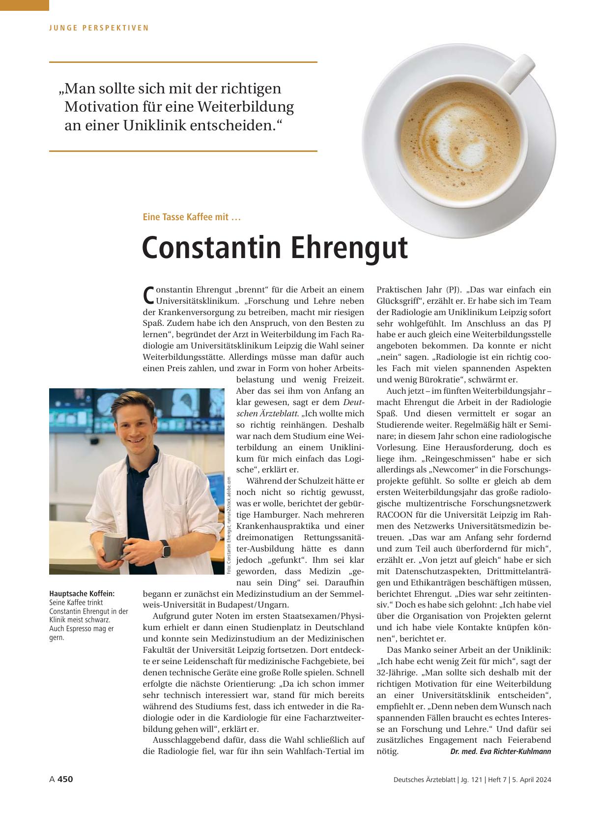 Vorschauseite 1: Eine Tasse Kaffee mit. .. Constantin Ehrenkut
