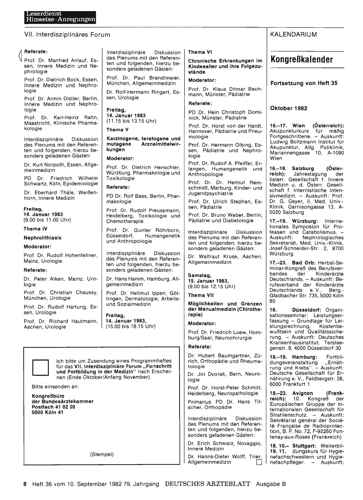 Vorschauseite 1: Kongreßkalender