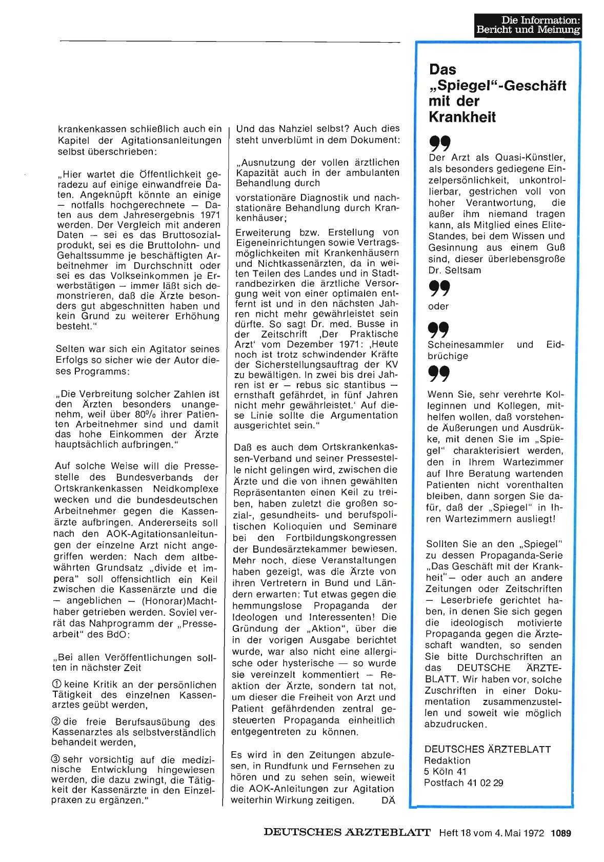 Vorschauseite 1: Das „Spiegel"-Geschäft mit der Krankheit