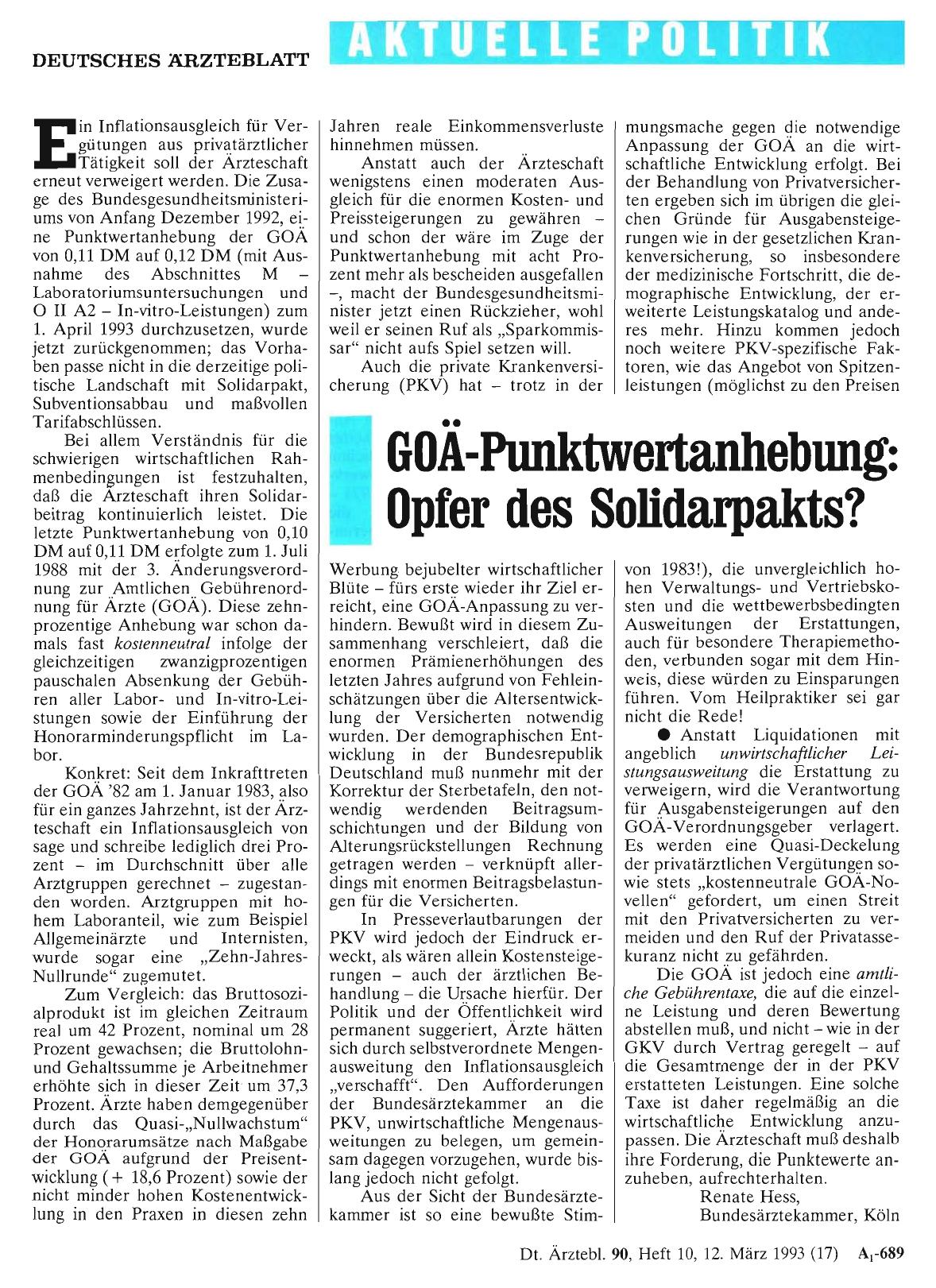 Vorschauseite 1: GOÄ-Punktwertanhebung: Opfer des Solidarpakts?