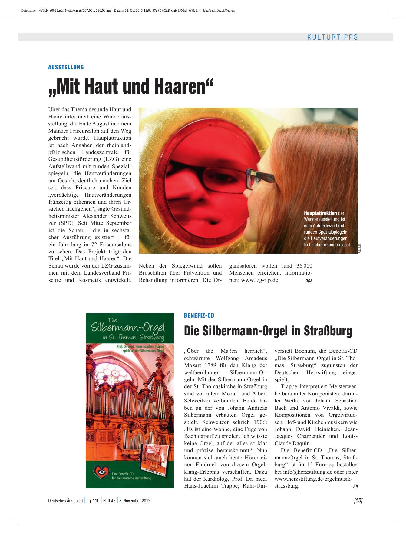 Vorschauseite 1: Benefiz-CD: Die Silbermann-Orgel in Straßburg