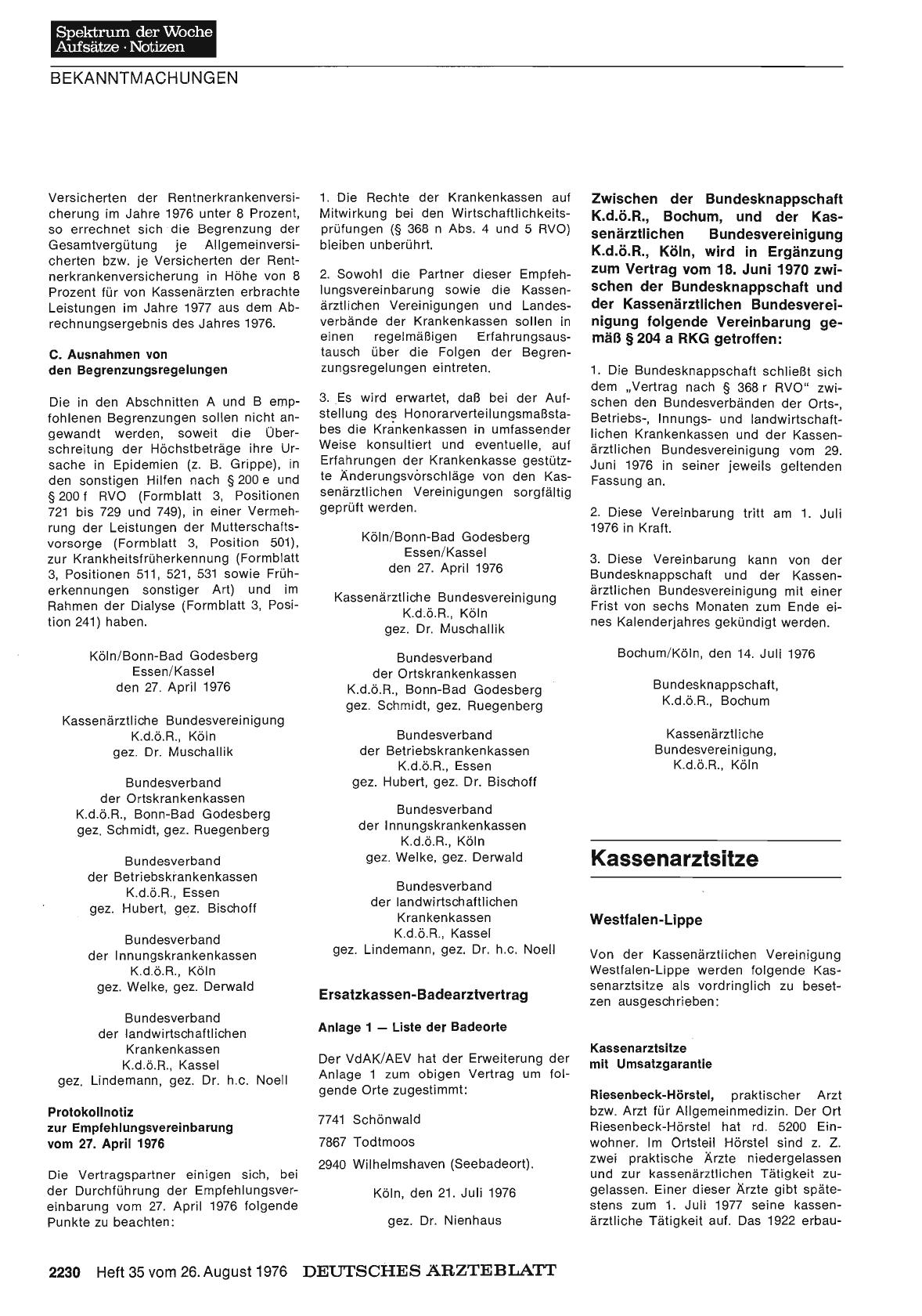 Vorschauseite 1: Kassenarztsitze