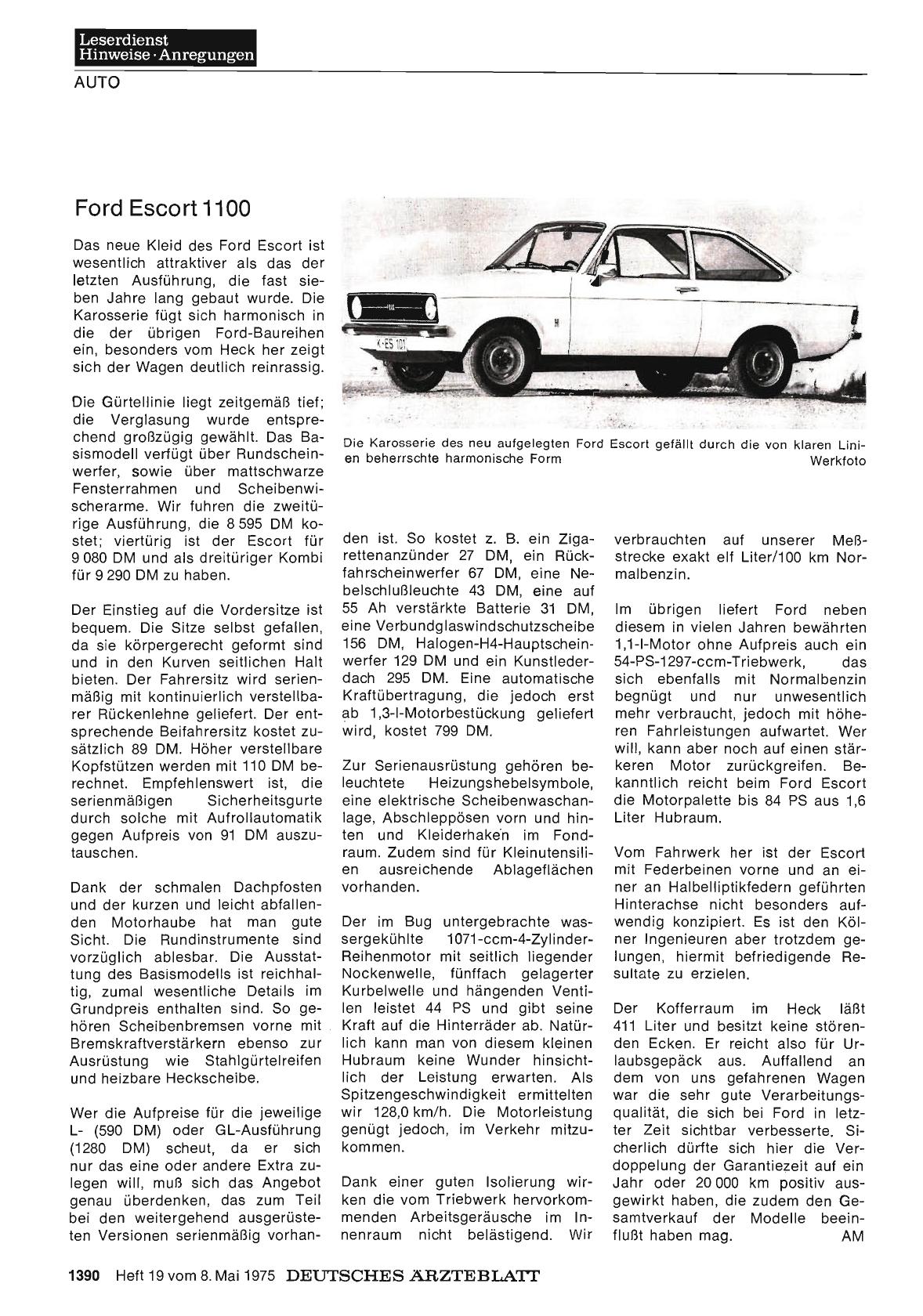 Vorschauseite 1: Ford Escort 1100