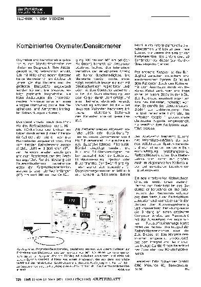 Vorschauseite 1: Kombiniertes Oxymeter/Densitometer