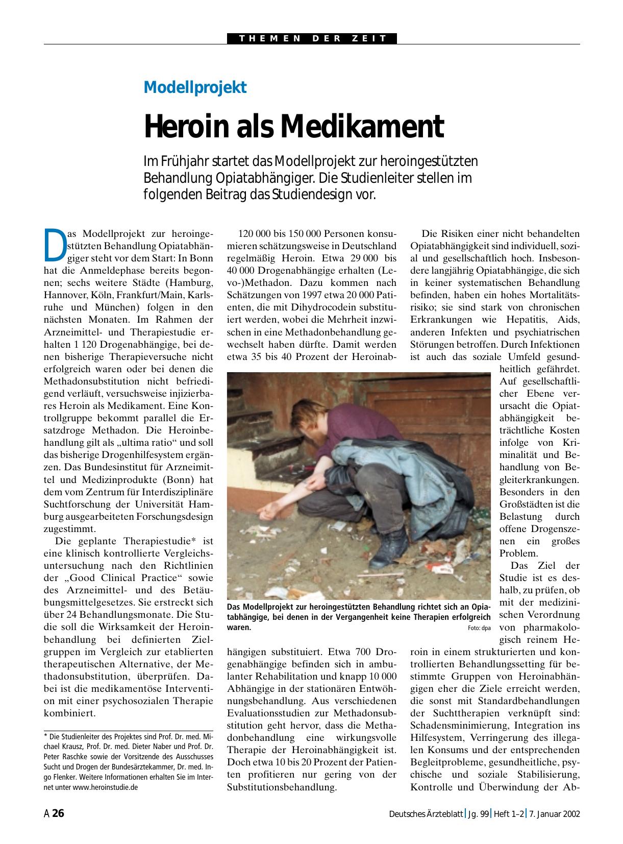 Vorschauseite 1: Modellprojekt: Heroin als Medikament
