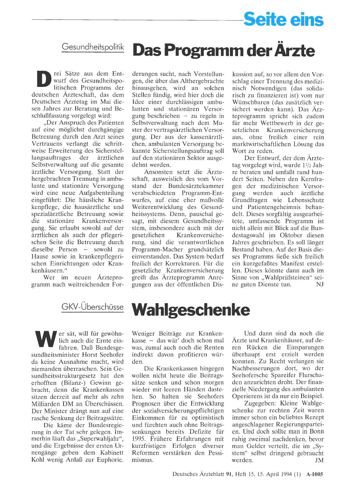Vorschauseite 1: GKV-Überschüsse: Wahlgeschenke
