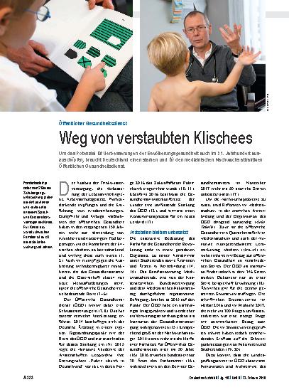 Vorschauseite 1: Öffentlicher Gesundheitsdienst: Weg von verstaubten Klischees