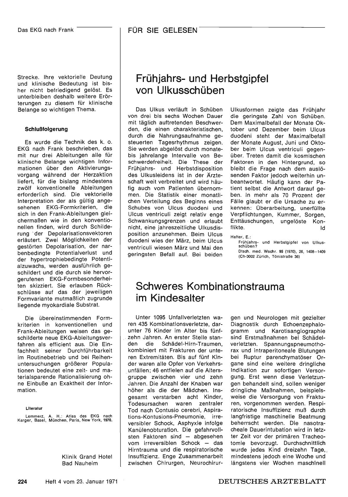 Vorschauseite 1: Frühjahrsund Herbstgipfel von Ulkusschüben