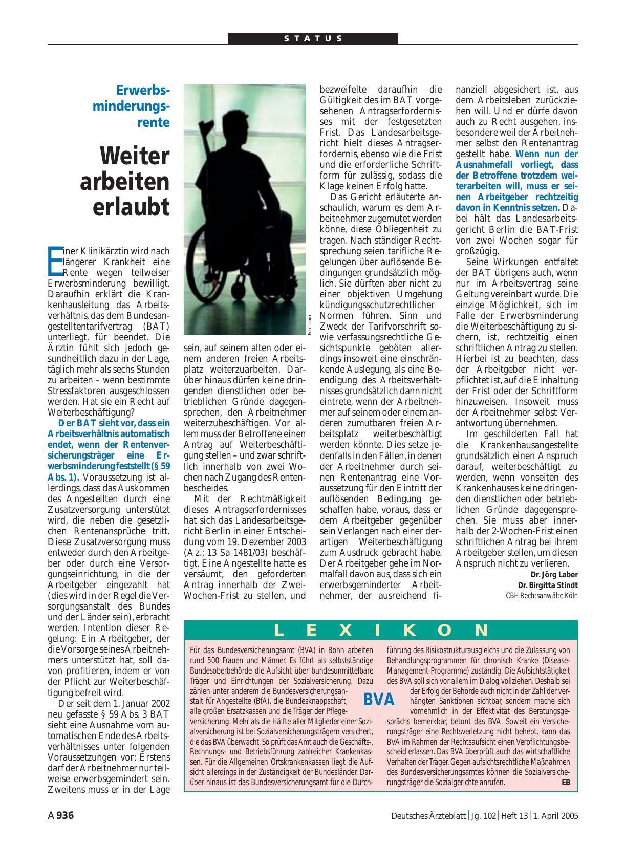 Vorschauseite 1: Lexikon: BVA