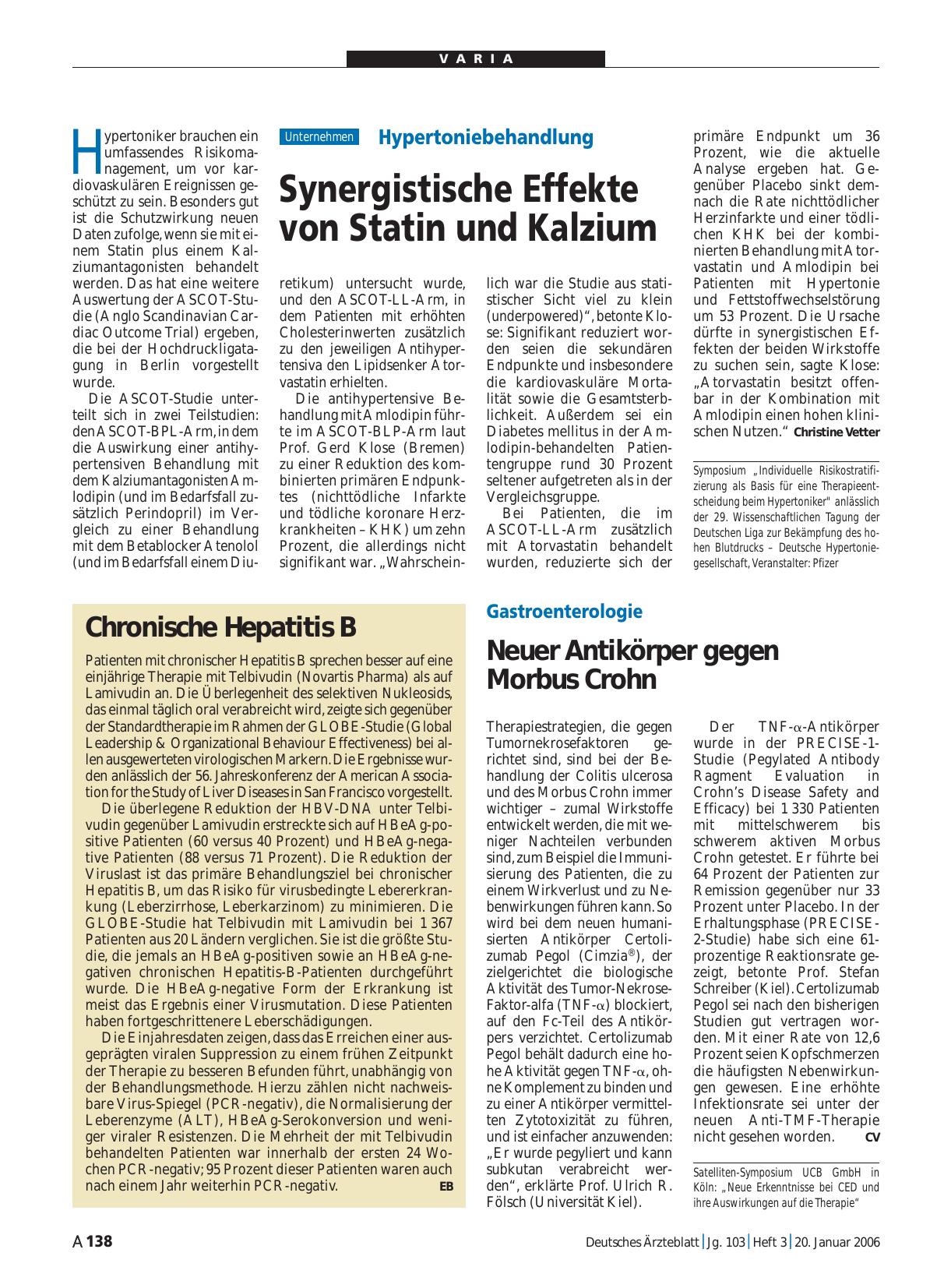 Vorschauseite 1: Chronische Hepatitis B