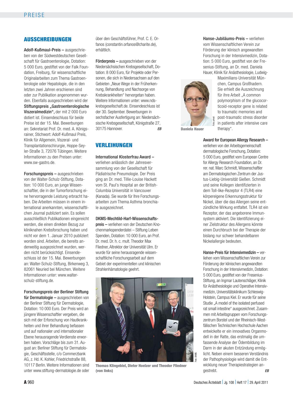 Vorschauseite 1: Ausschreibungen