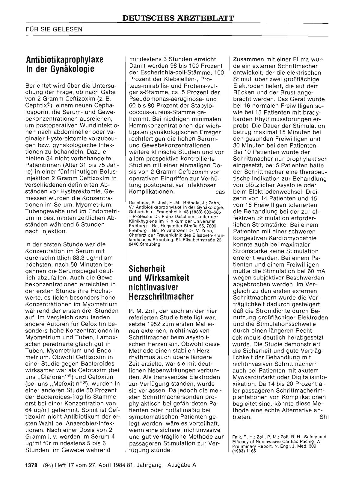 Vorschauseite 1: Sicherheit und Wirksamkeit nichtinvasiver Herzschrittmacher