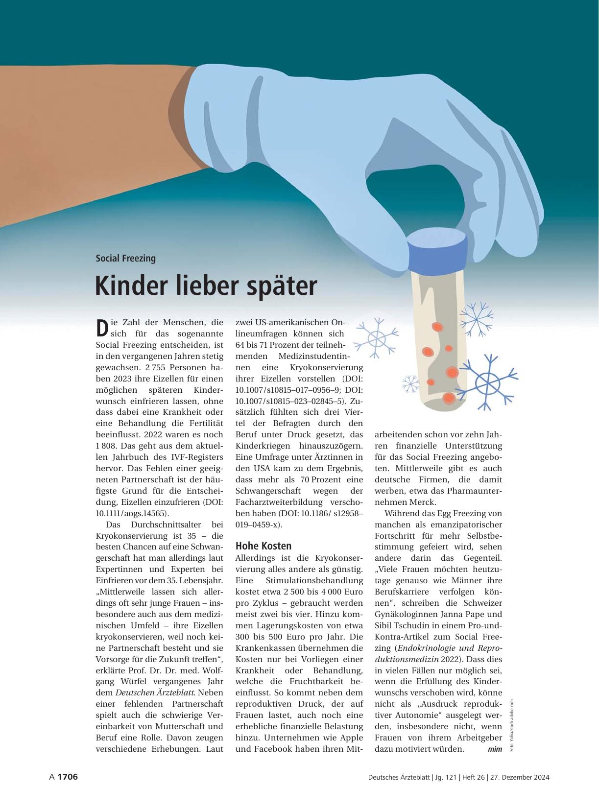 Vorschauseite 1: Social Freezing: Kinder lieber später