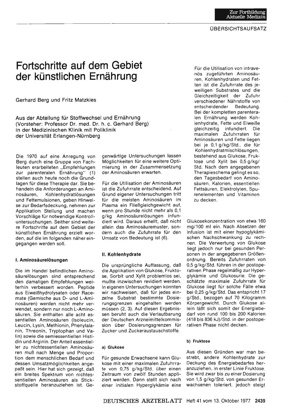 Vorschauseite 1: Fortschritte auf dem Gebiet der künstlichen Ernährung