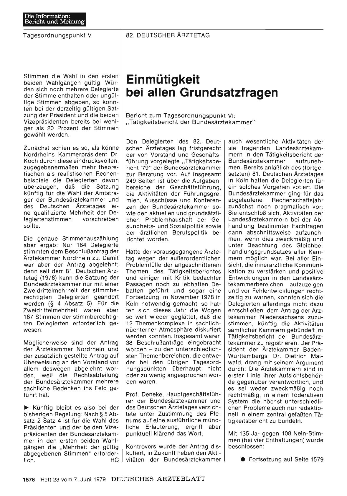 Vorschauseite 1: Einmütigkeit bei allen Grundsatzfragen