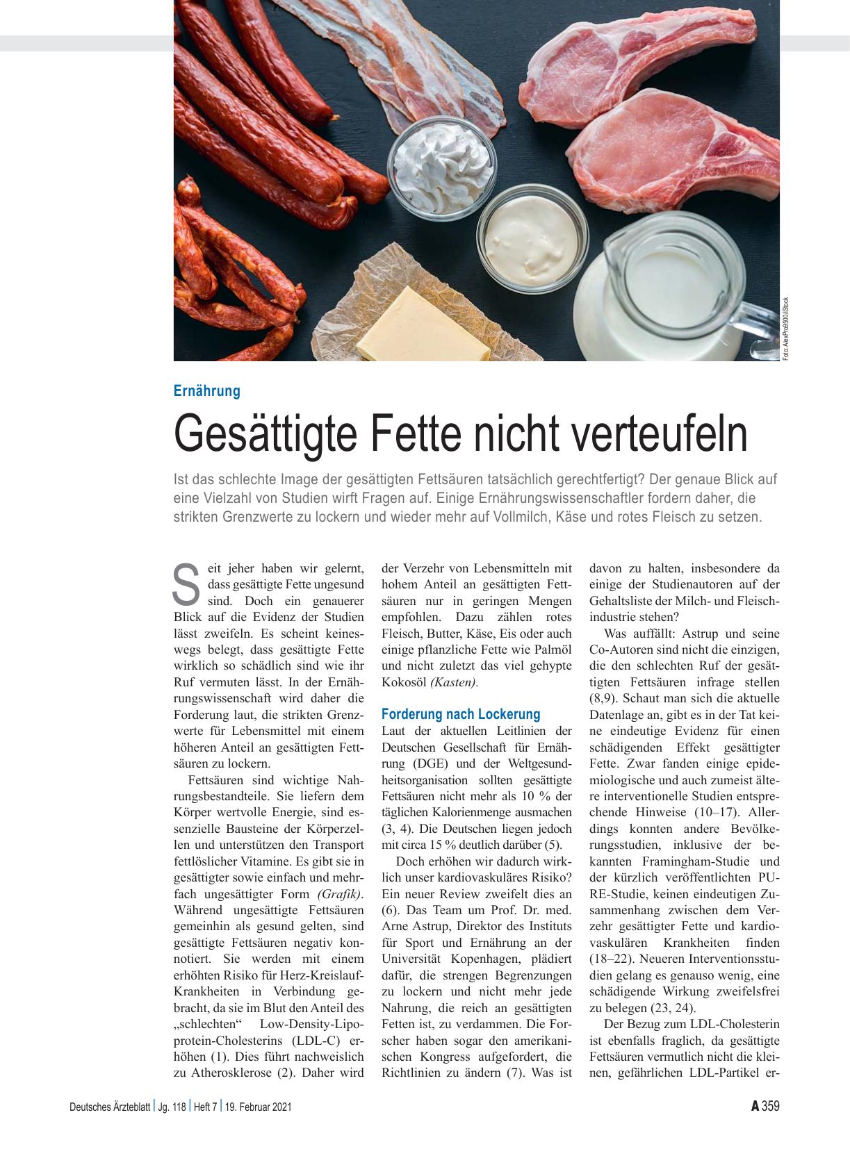 Vorschauseite 1: Ernährung: Gesättigte Fette nicht verteufeln