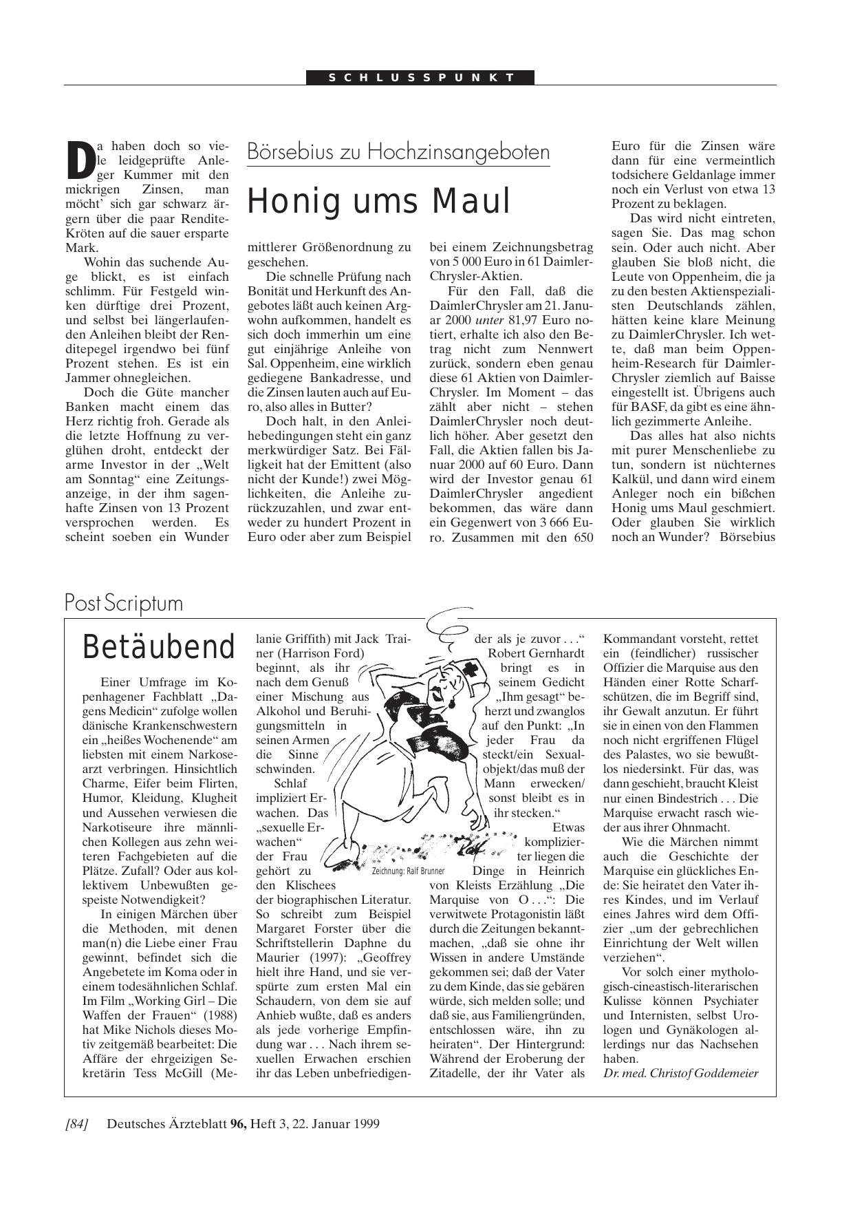 Vorschauseite 1: Börsebius zu Hochzinsangeboten: Honig ums Maul
