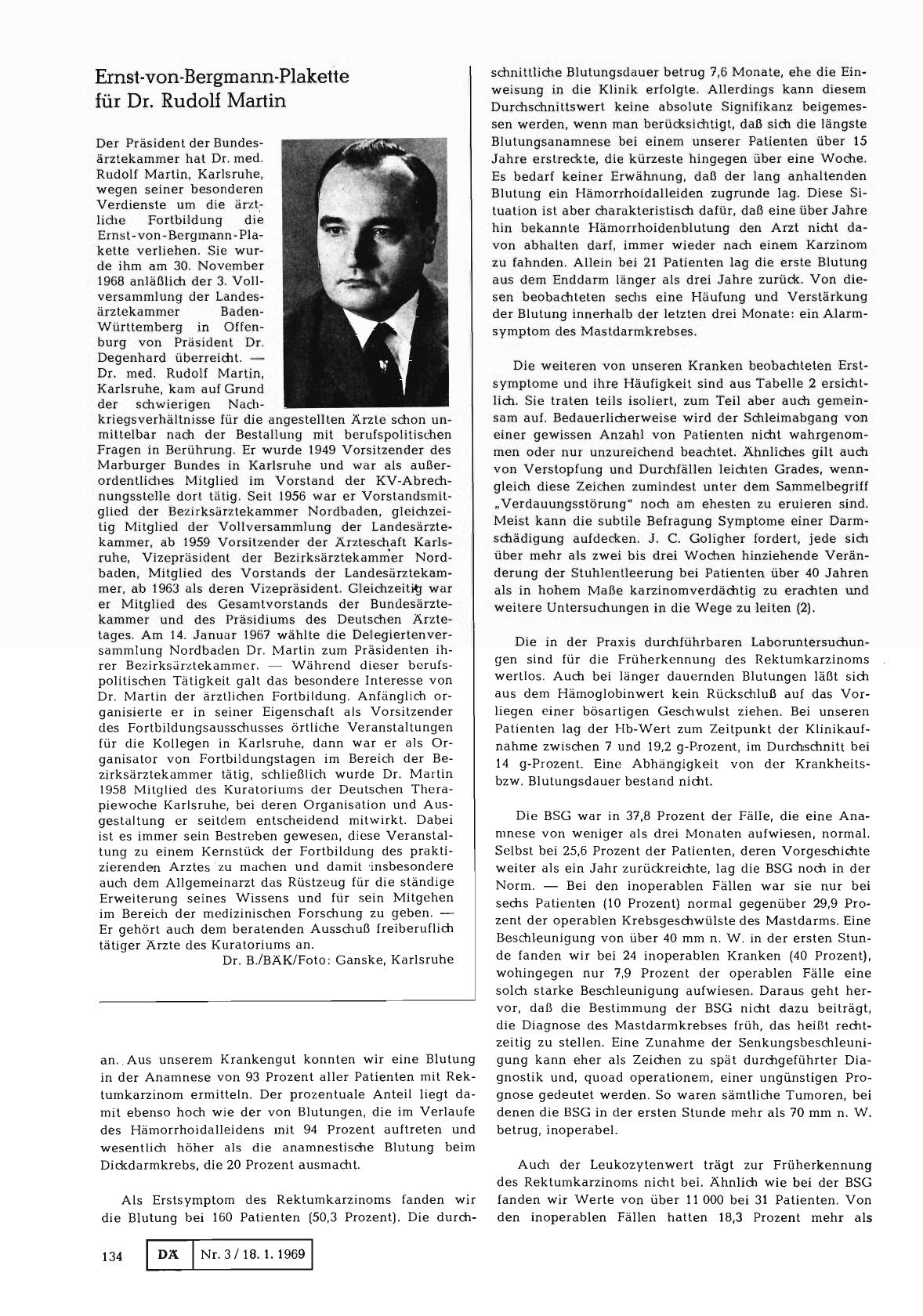Vorschauseite 1: Ernst-von-Bergmann-Plakette für Dr. Rudolf Martin