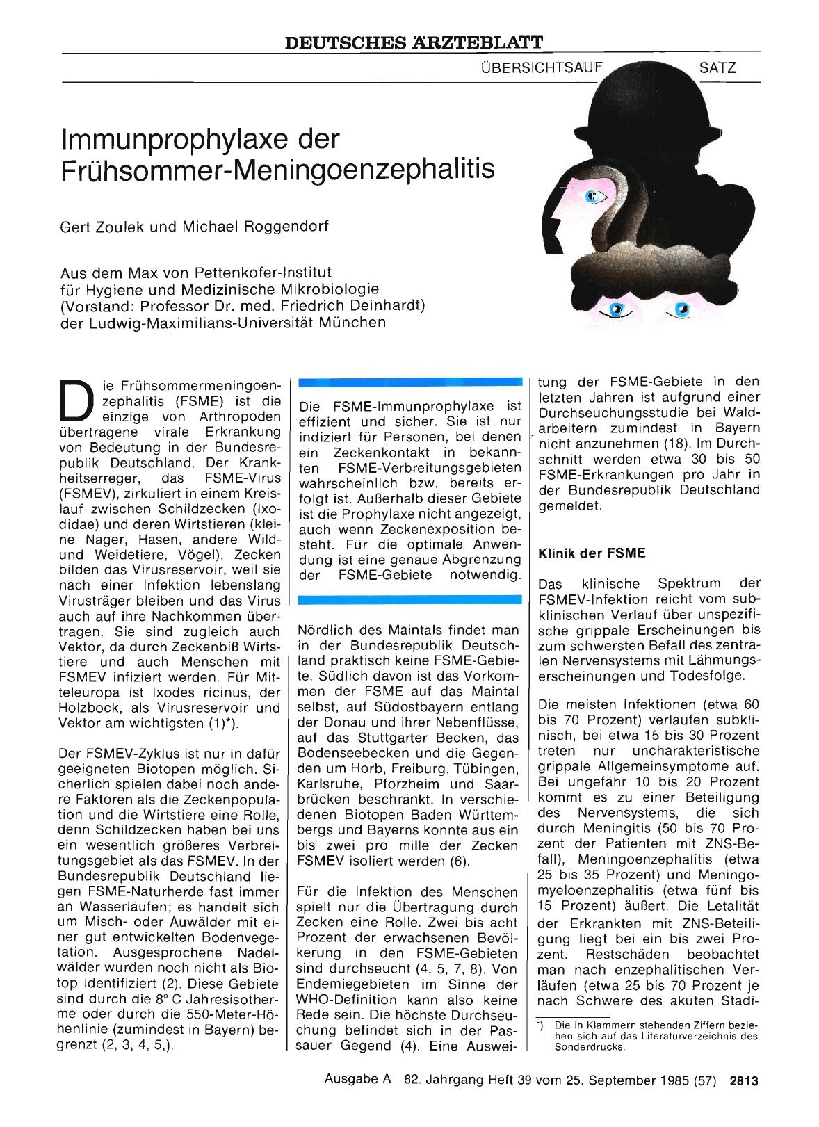 Vorschauseite 1: Immunprophylaxe der Frühsommer-Meningoenzephalitis