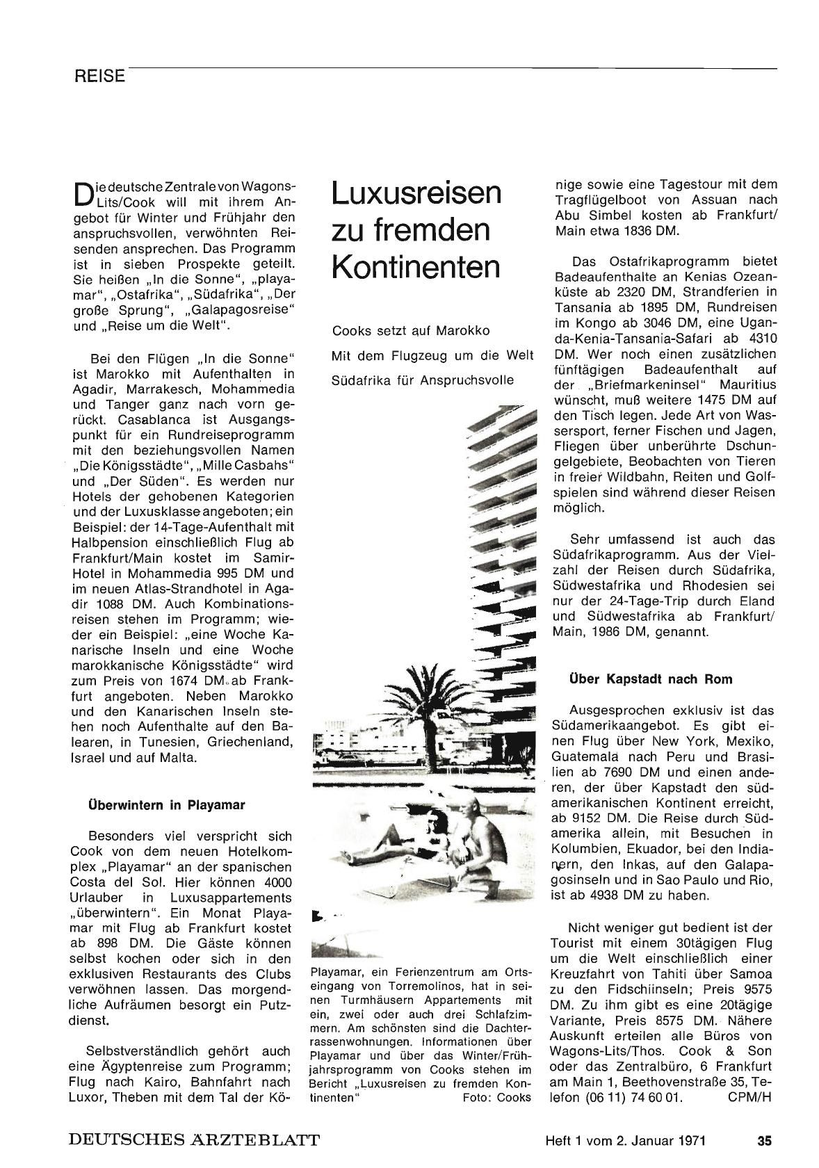Vorschauseite 1: Luxusreisen zu fremden Kontinenten