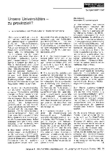 Vorschauseite 1: Unsere Universitäten - zu provinziell? : Jahresversammlung der Westdeutschen Rektorenkonferenz