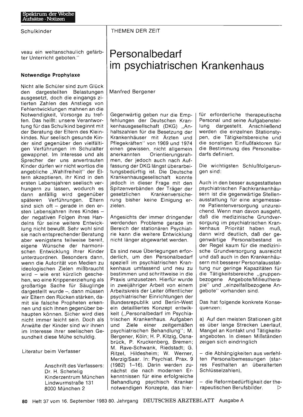 Vorschauseite 1: Personalbedarf im psychiatrischen Krankenhaus