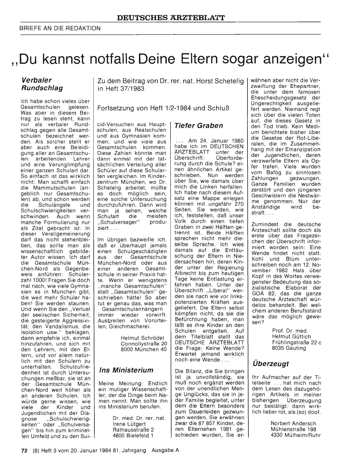 Vorschauseite 1: „Du kannst notfalls Deine Eltern sogar anzeigen„: Verbaler Rundschlag