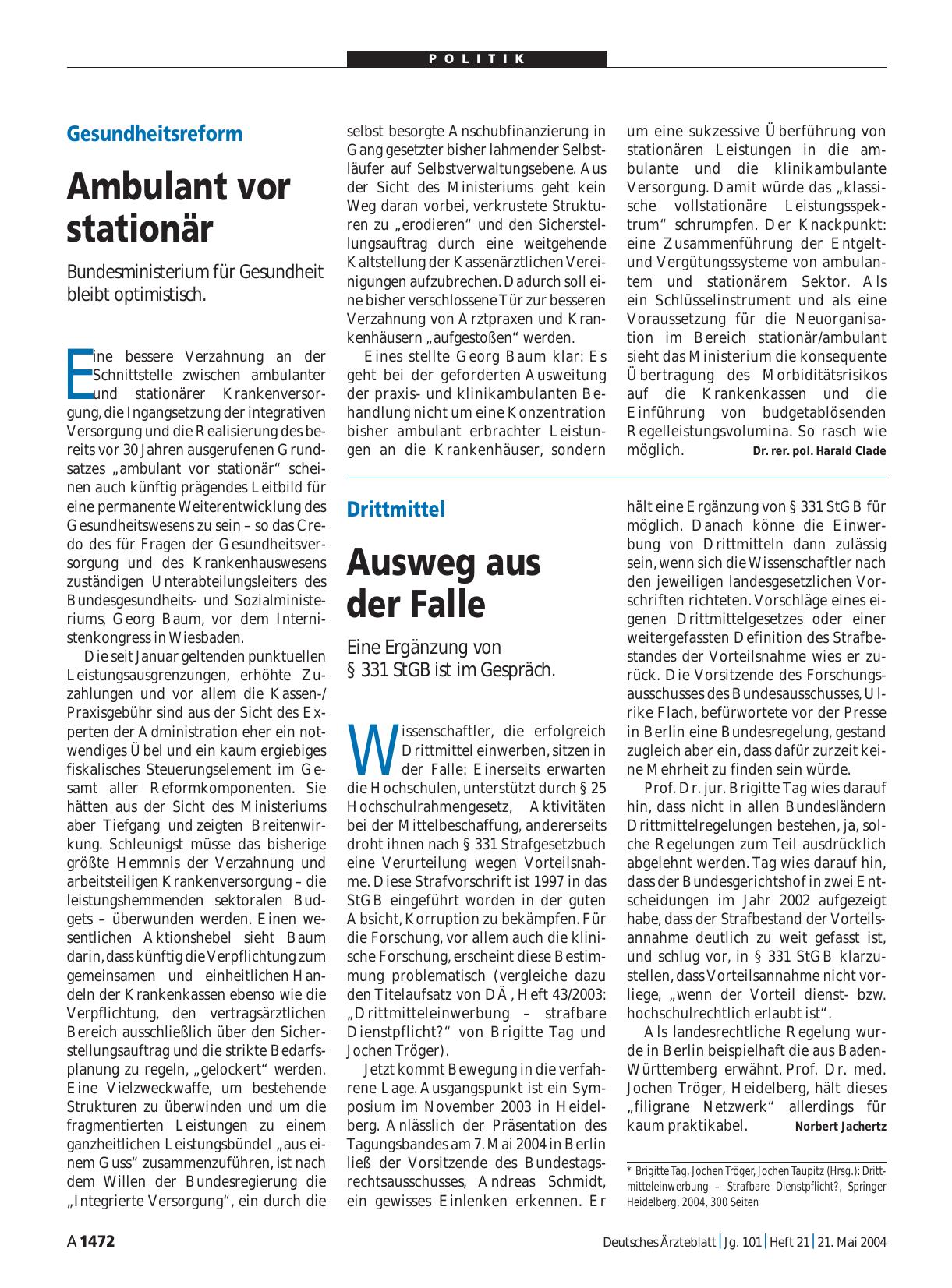 Vorschauseite 1: Drittmittel: Ausweg aus der Falle