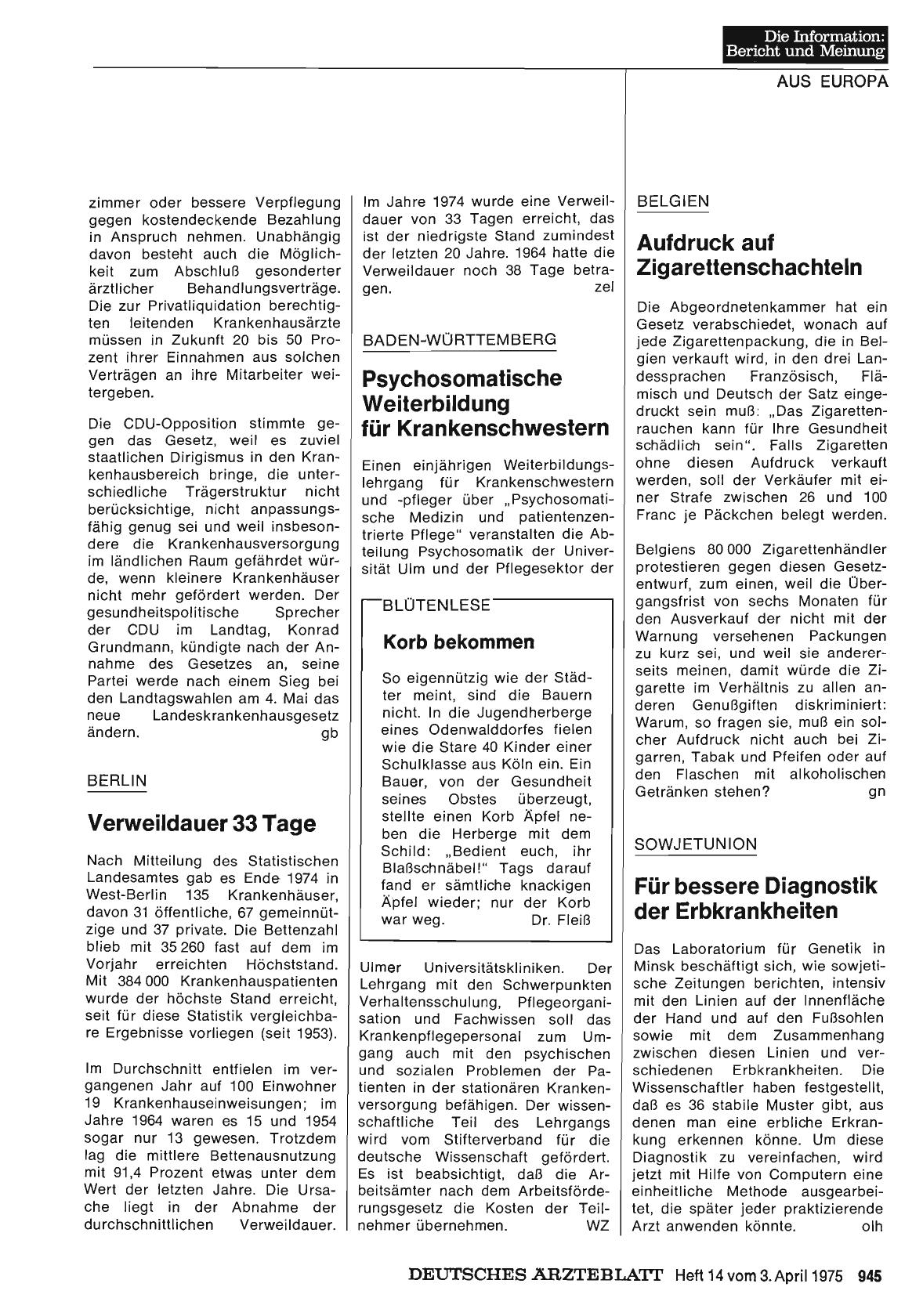 Vorschauseite 1: Baden-Württemberg: Psychosomatische Weiterbildung für Krankenschwestern