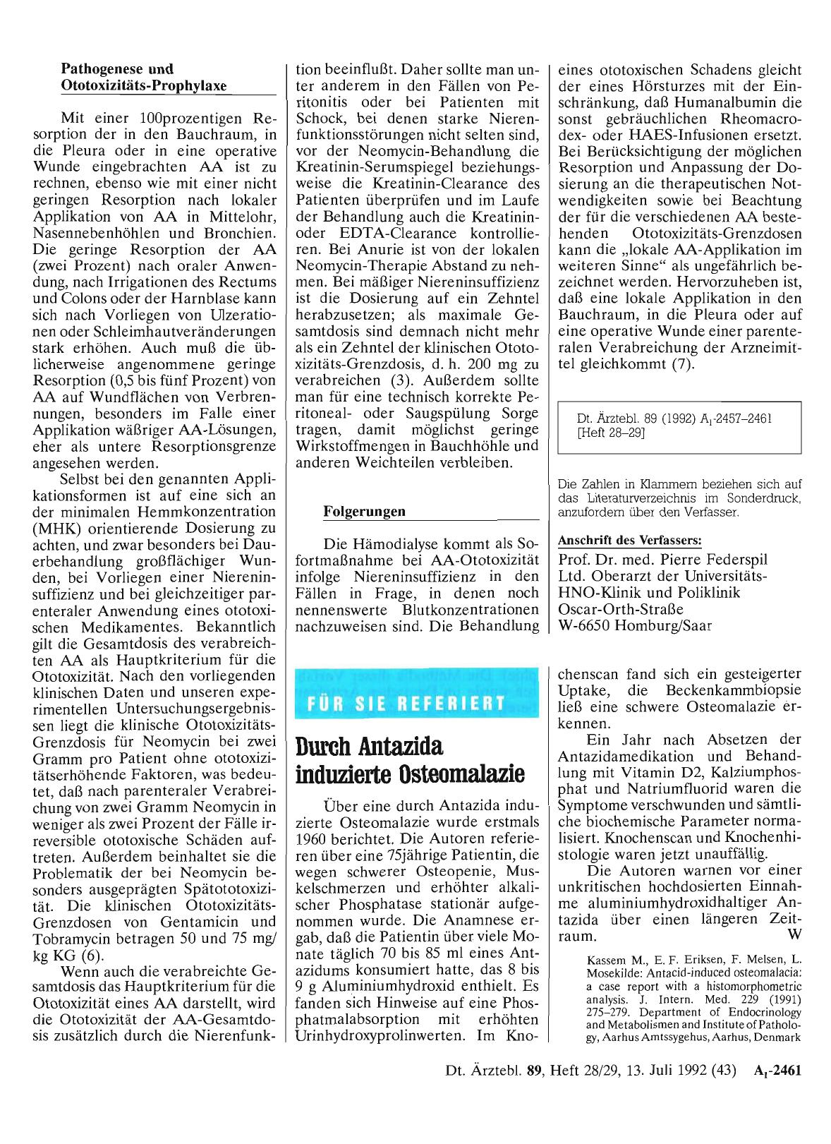 Vorschauseite 1: Durch Antazida induzierte Osteomalazie