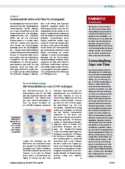 Vorschauseite 1: Nuvaxovid-Nebenwirkungen: 696 Verdachtsfälle bei rund 121 000 Impfungen