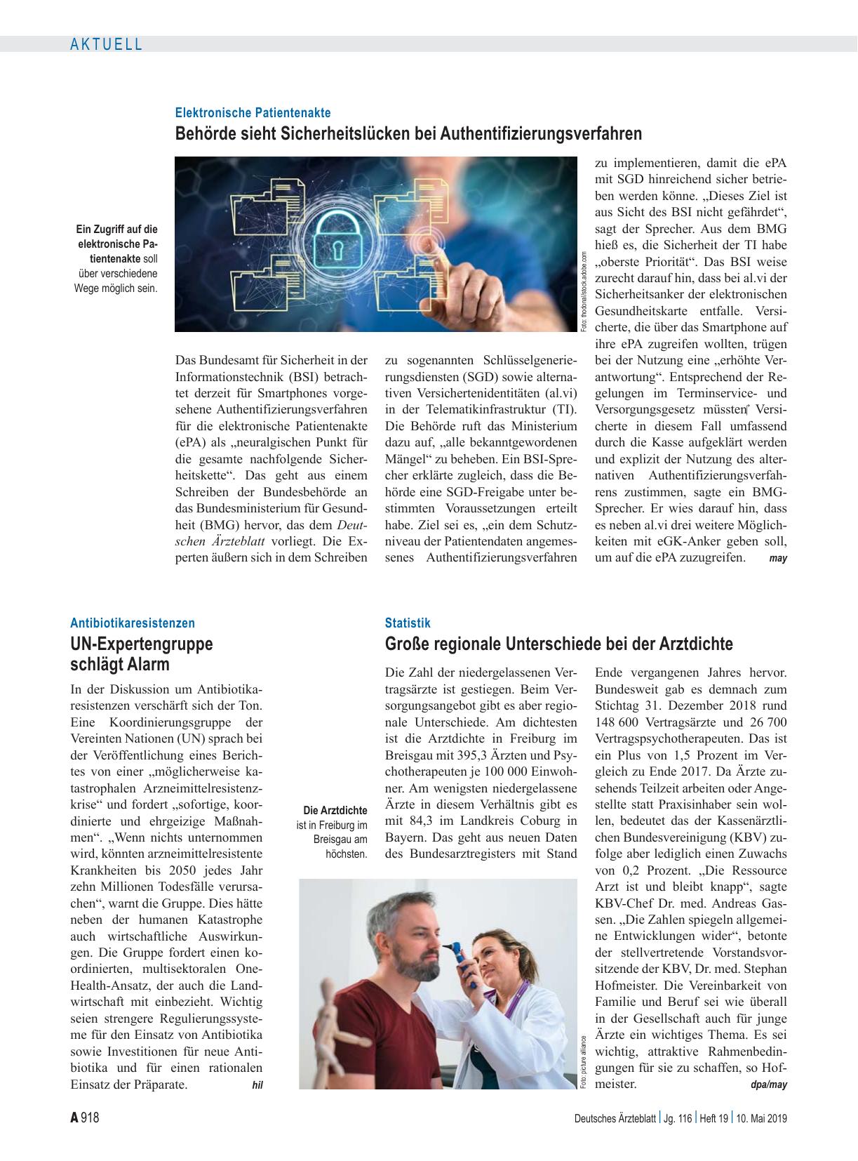 Vorschauseite 1: Elektronische Patientenakte: Behörde sieht Sicherheitslücken bei Authentifizierungsverfahren