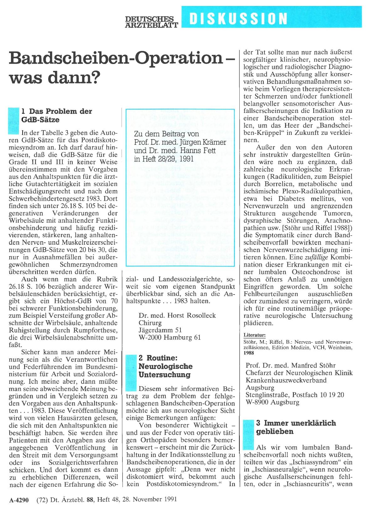 Vorschauseite 1: Bandscheiben-Operation – was dann? : 1 Das Problem der GdB-Sätze