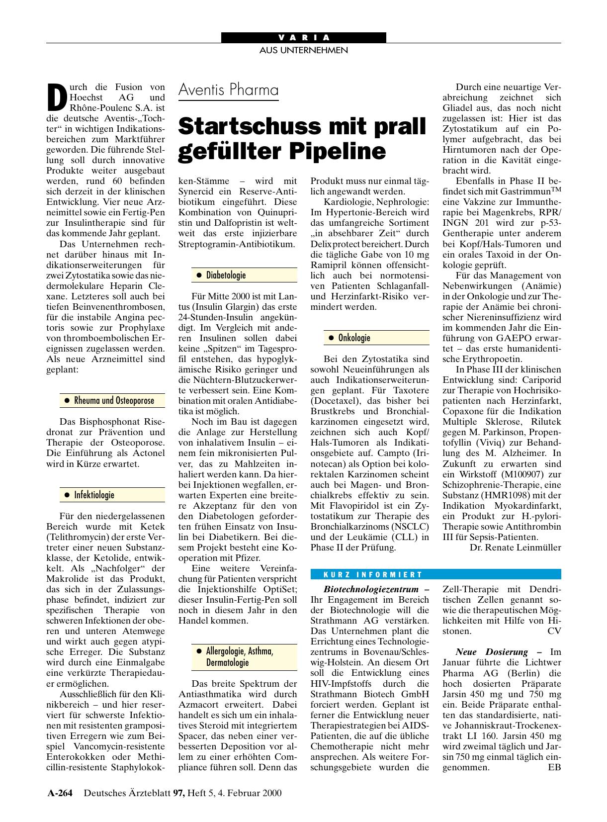 Vorschauseite 1: Neue Dosierung