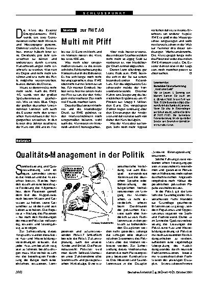 Vorschauseite 1: zur RWE AG: Multi mit Pfiff