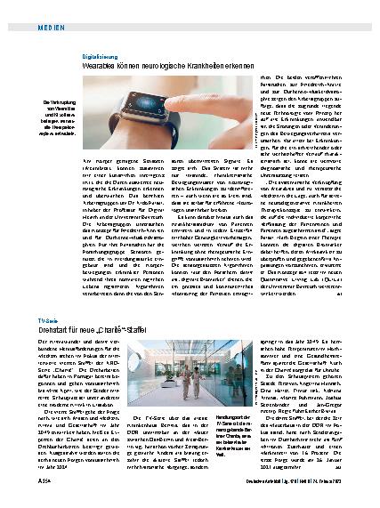 Vorschauseite 1: Digitalisierung: Wearables können neurologische Krankheiten erkennen
