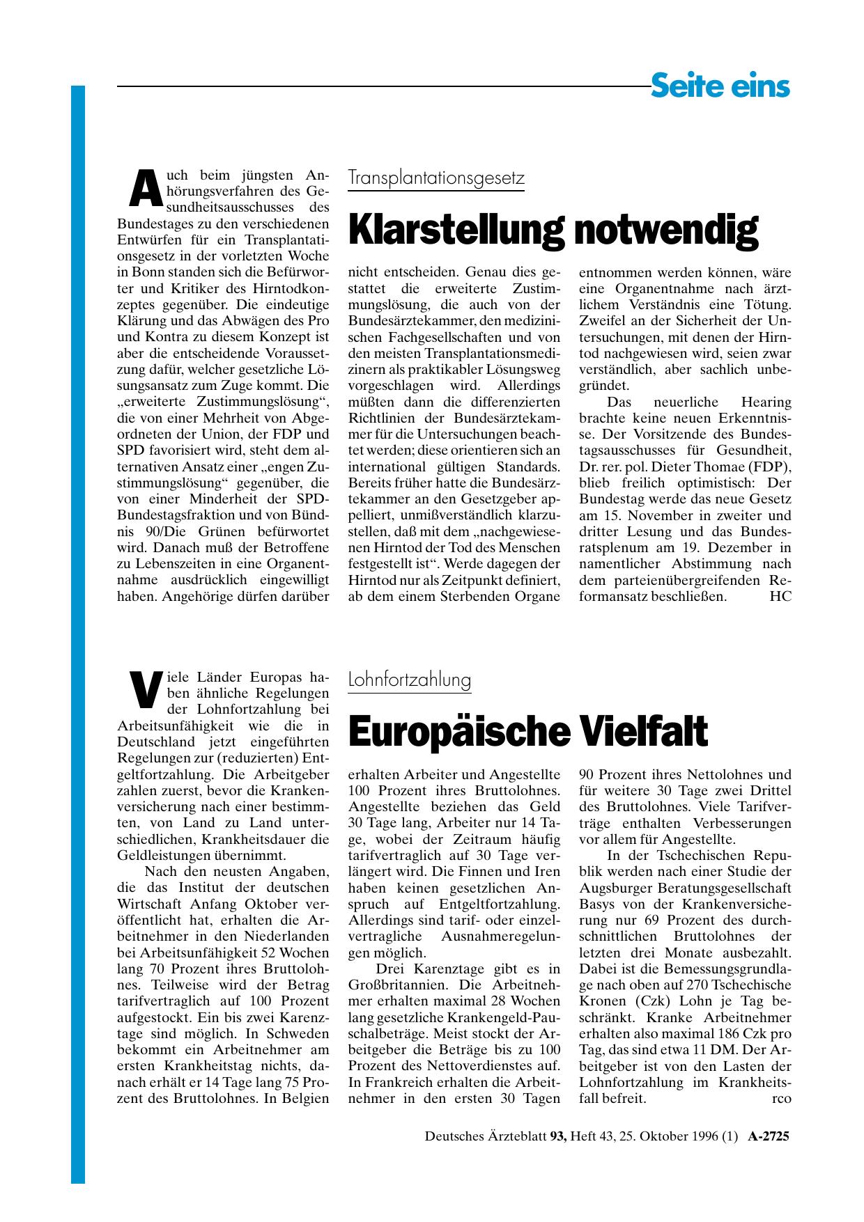 Vorschauseite 1: Lohnfortzahlung: Europäische Vielfalt