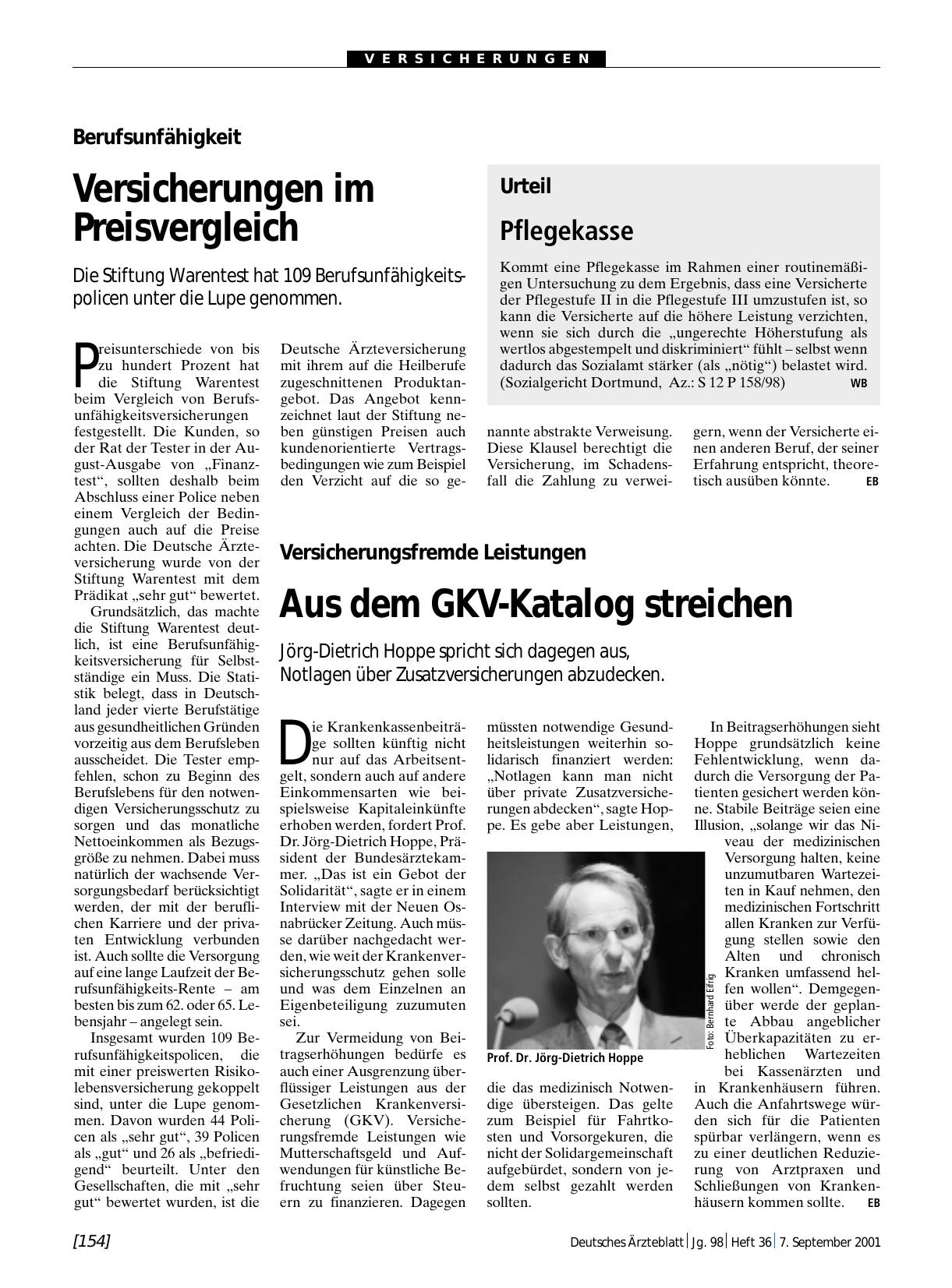 Vorschauseite 1: Berufsunfähigkeit: Versicherungen im Preisvergleich