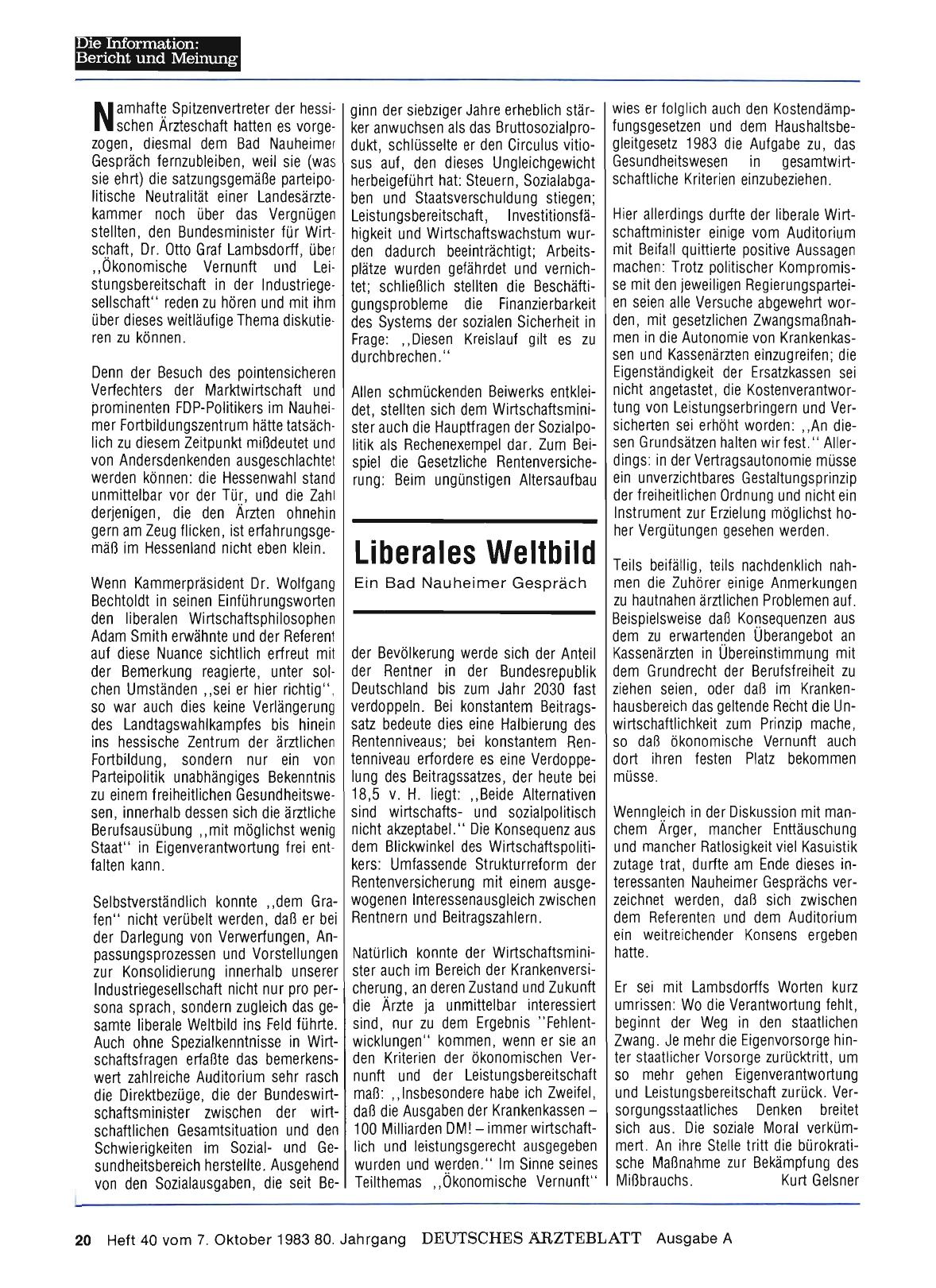 Vorschauseite 1: Liberales Weltbild: Ein Bad Nauheimer Gespräch