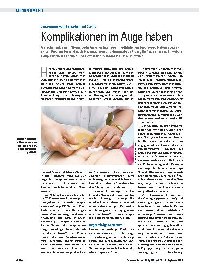 Vorschauseite 1: Versorgung von Menschen mit Stoma: Komplikationen im Auge haben