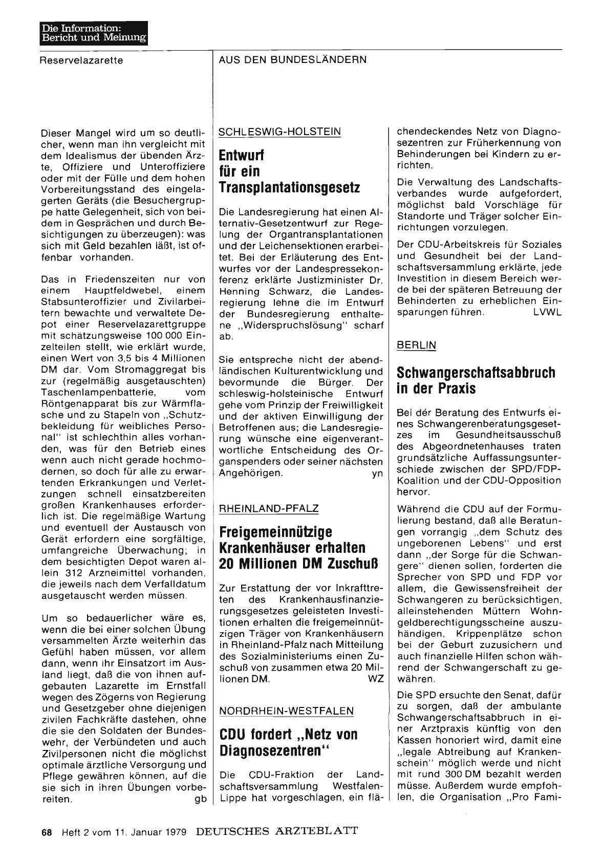 Vorschauseite 1: Schleswig-Holstein: Entwurf für ein Transplantationsgesetz