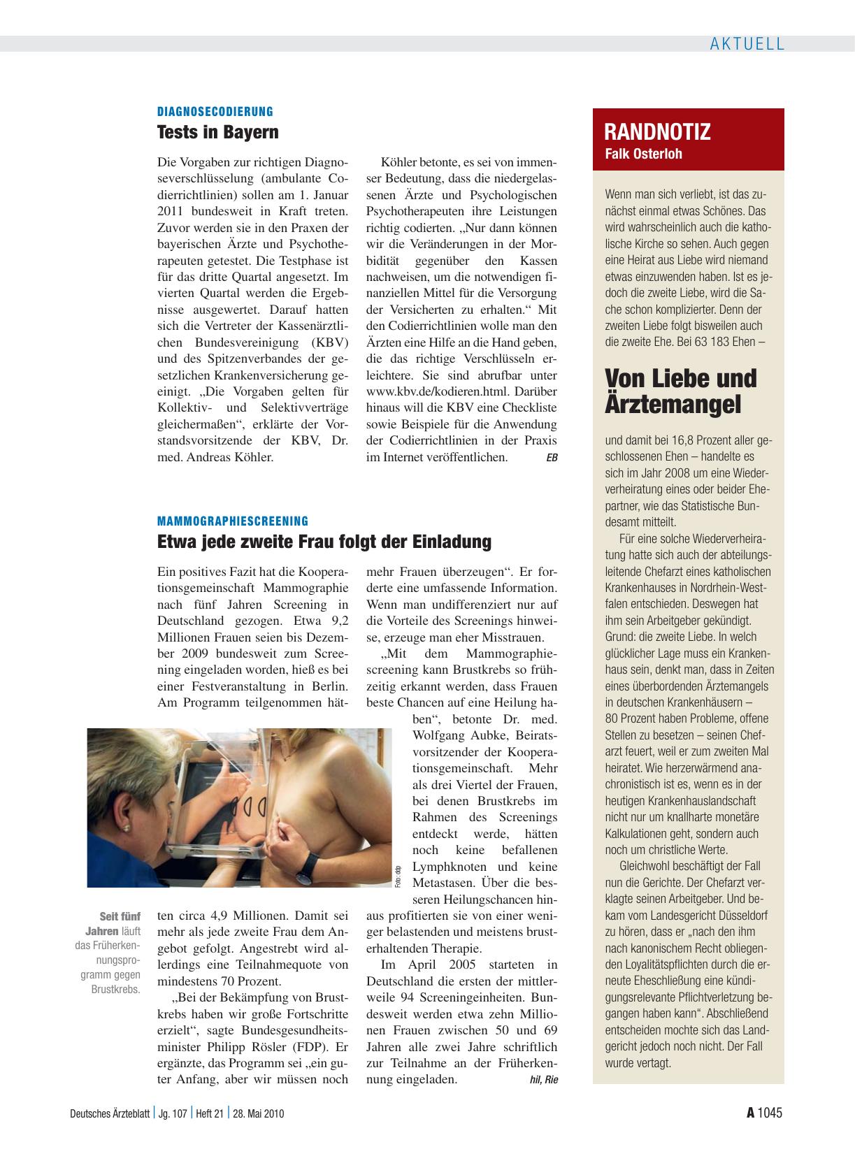 Vorschauseite 1: Randnotiz: Von Liebe und Ärztemangel