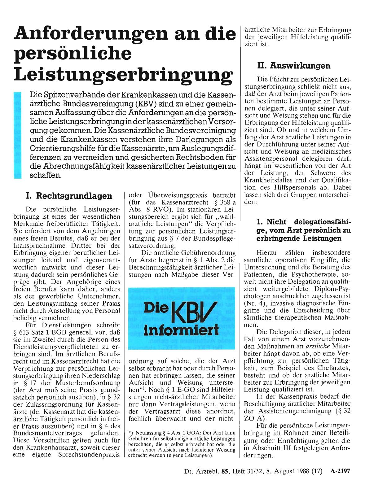 Vorschauseite 1: Anforderungen an die persönliche Leistungserbringung