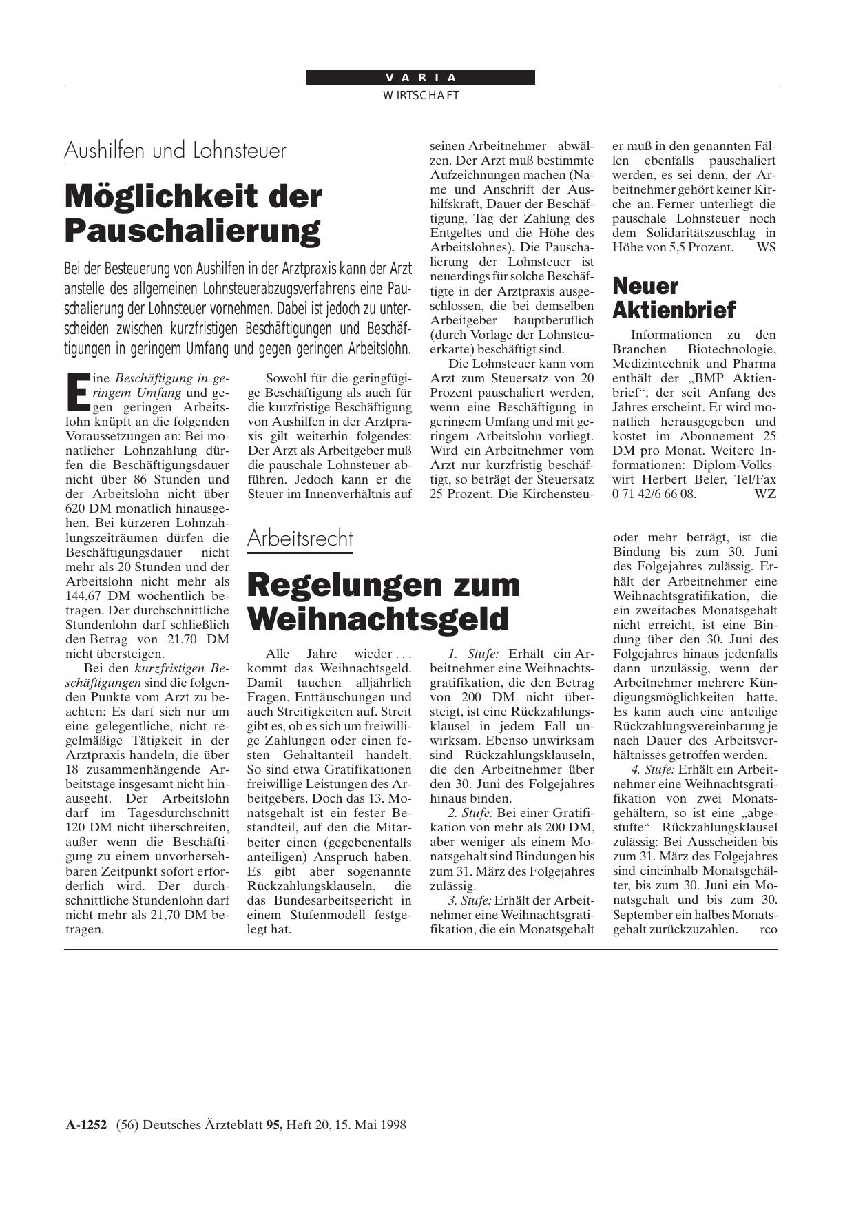 Vorschauseite 1: Aushilfen und Lohnsteuer: Möglichkeit der Pauschalierung