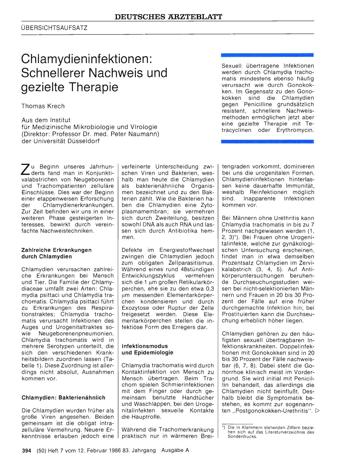 Vorschauseite 1: Chlamydieninfektionen: Schnellerer Nachweis und gezielte Therapie