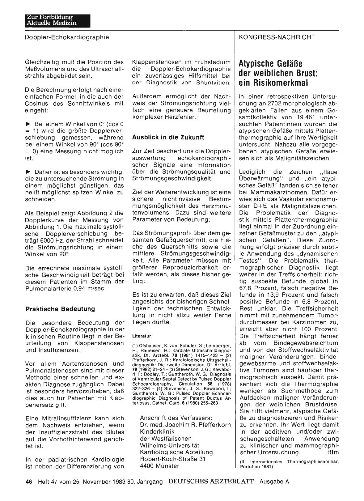 Vorschauseite 1: Atypische Gefäße der weiblichen Brust: ein Risikomerkmal