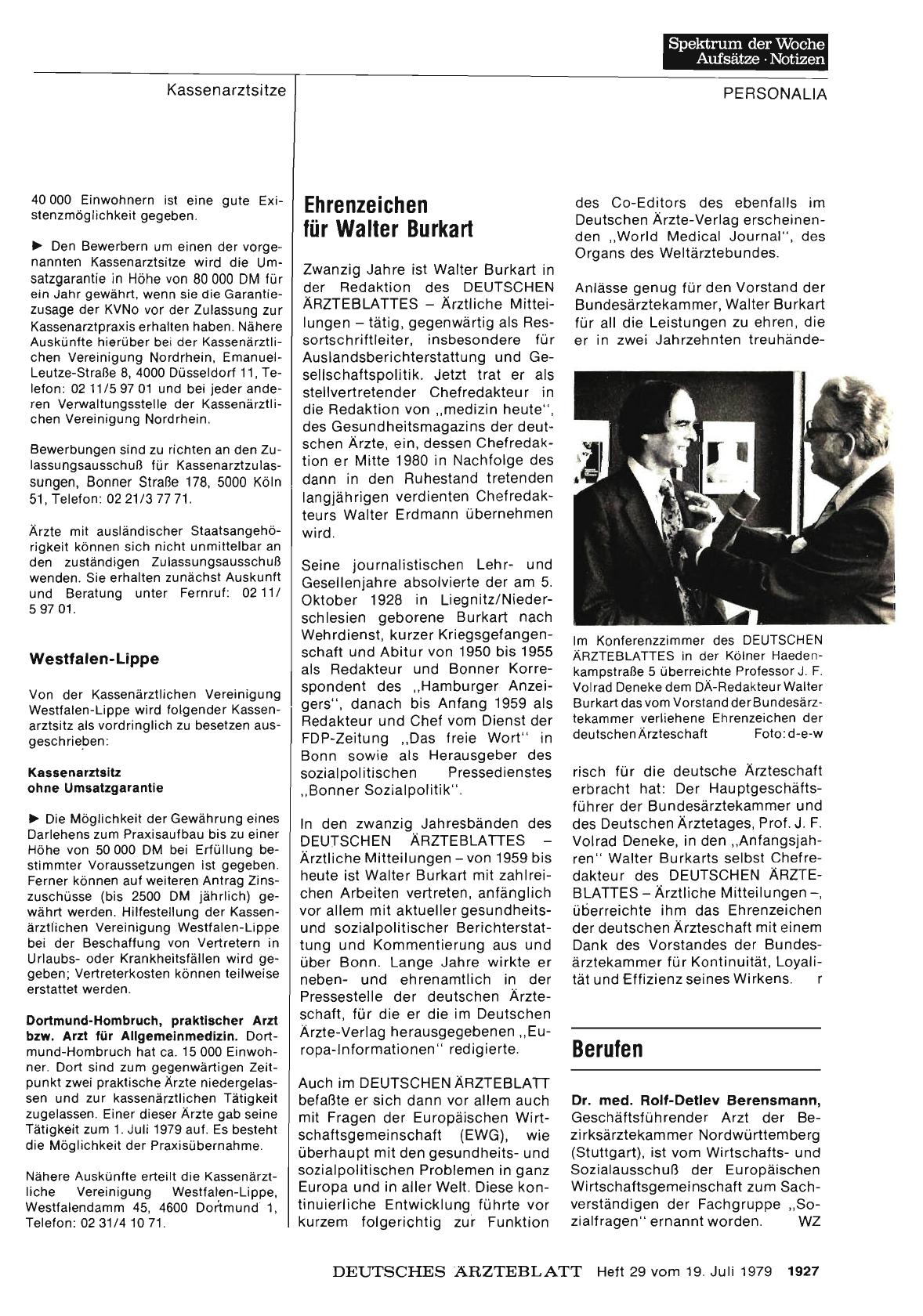 Vorschauseite 1: Ehrenzeichen für Waller Burkart