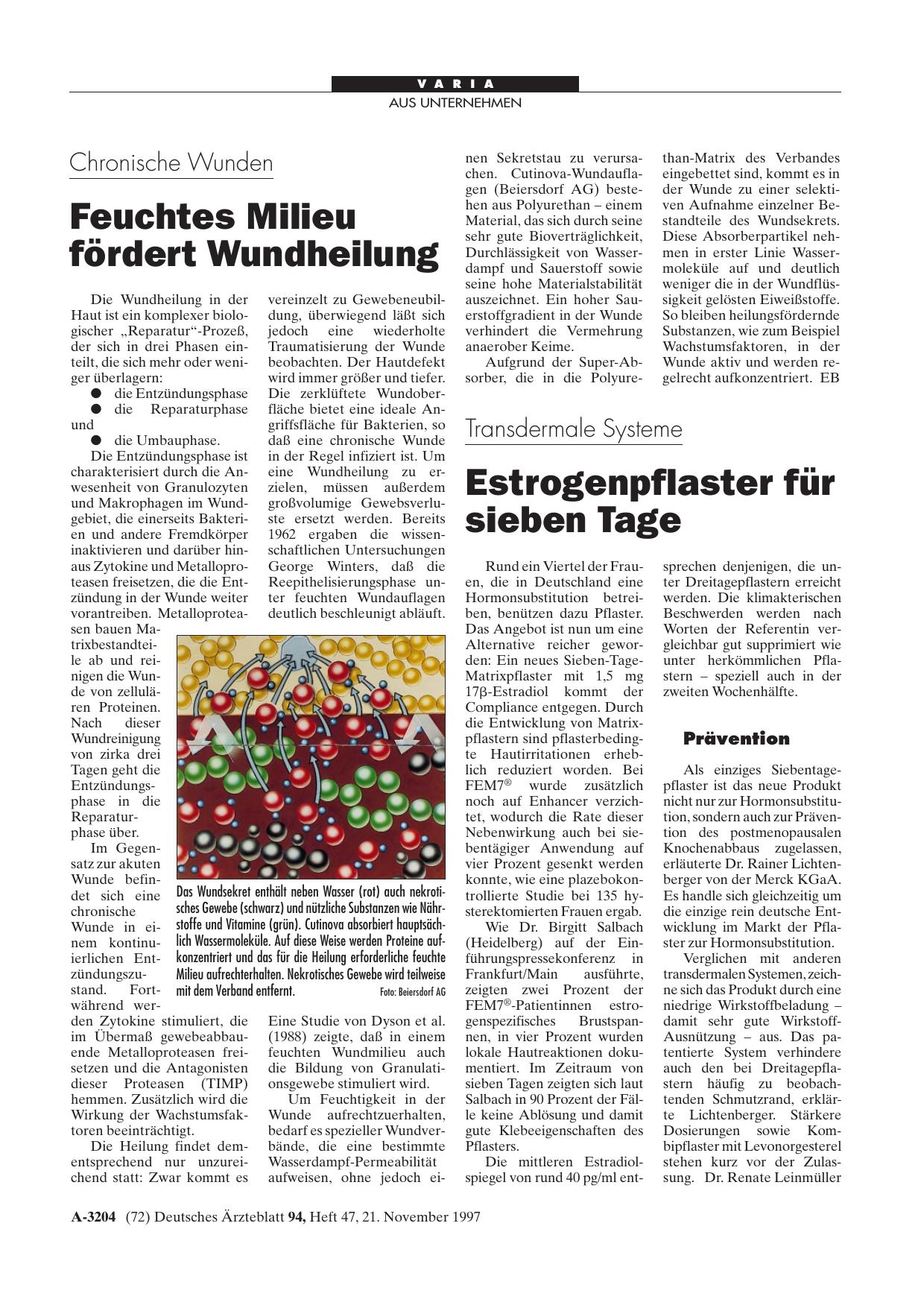 Vorschauseite 1: Transdermale SystemeEstrogenpflaster für sieben Tage