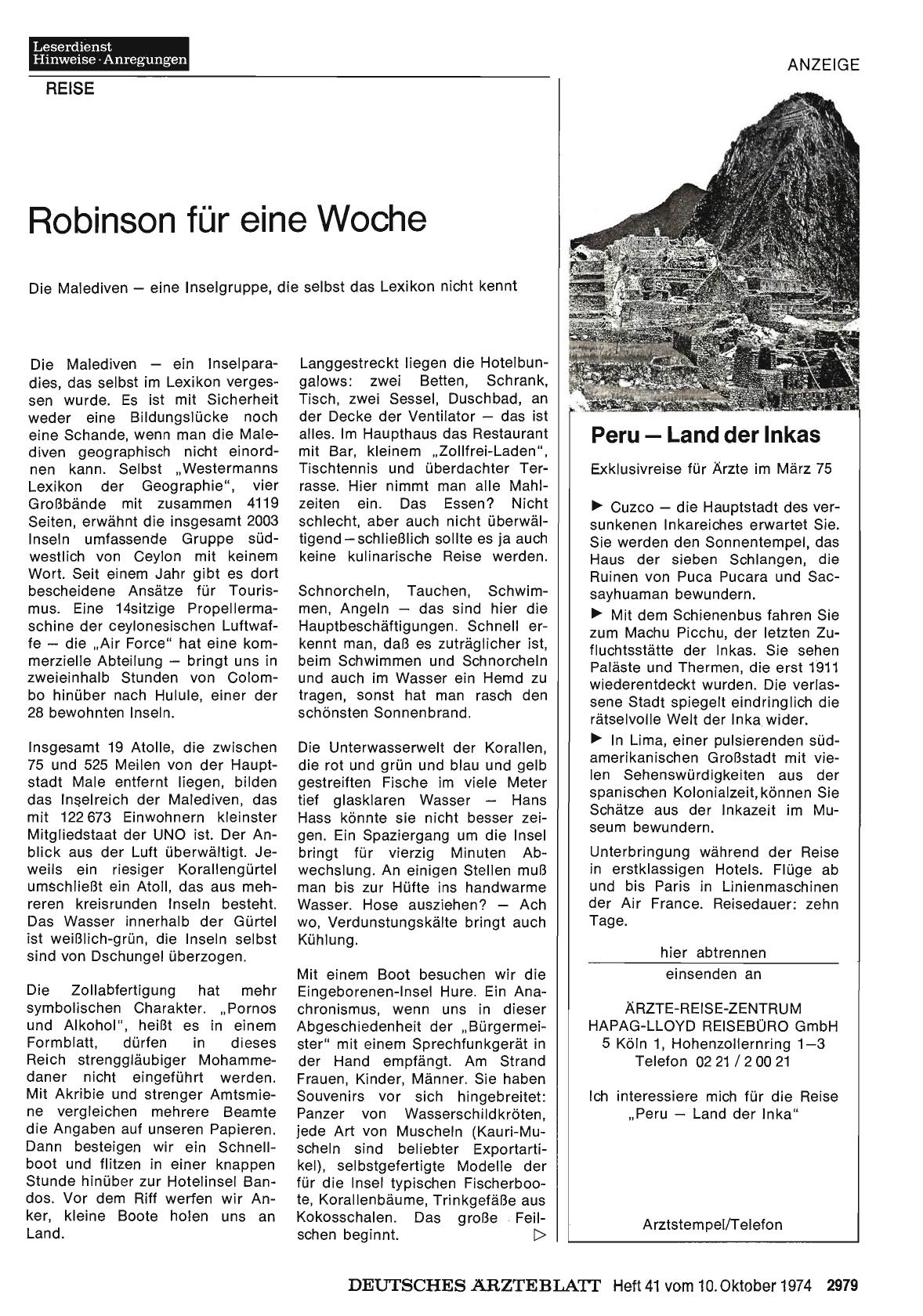 Vorschauseite 1: Robinson für eine Woche
